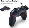 Kabelgebundener PS4 Controller, PlayStation 4 Dual Vibration Shock Joystick Gamepad für PS4/PS4 Slim/PS4 Pro und PC (Schwarz Rot)