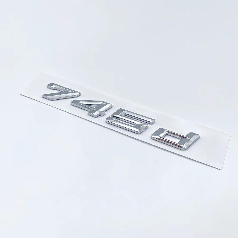 ABBD1 New Chrome Black Numbers Letters 730d 740d 745d 750d 760d ABS Emblem for 7 Series Car Trunk Exterior Decoration Logo Sticker