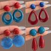 2025 New Retro Hong Kong Style Colorful Earrings: Luxury, High-End Studs, Exaggerated Fashion for Women
