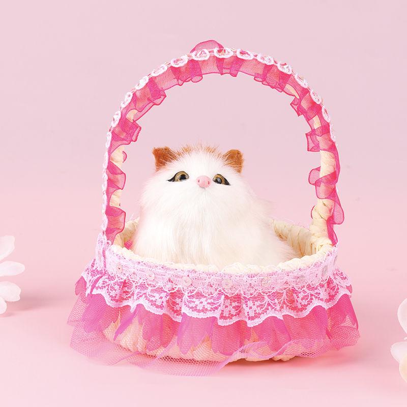 Children's Luminous Kitten Plush Doll Flower Basket - Perfect for Girl's Birthday or Christmas Gift