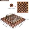 High End Desktop 36Cm/14 Inch Wooden Chess Set, Detachable Metal Chess Pieces King Height 6.3Cm Chess Storage/Gift Packaging