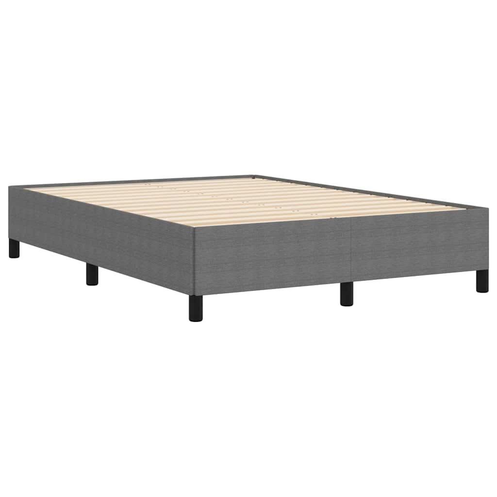 Box Spring Bed Light Grey 140 x 190 cm Cord Fabric