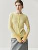Artistic Color-Block Cashmere Cardigan: 2025 Autumn/Winter Women's Versatile Round Neck Knitwear