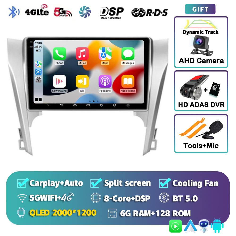 Android 14 Carplay Auto For Toyota Camry 7 XV 50 55 2011-2014 Car Radio Multimedia Video Player Navigation Stereo GPS No 2din 4G