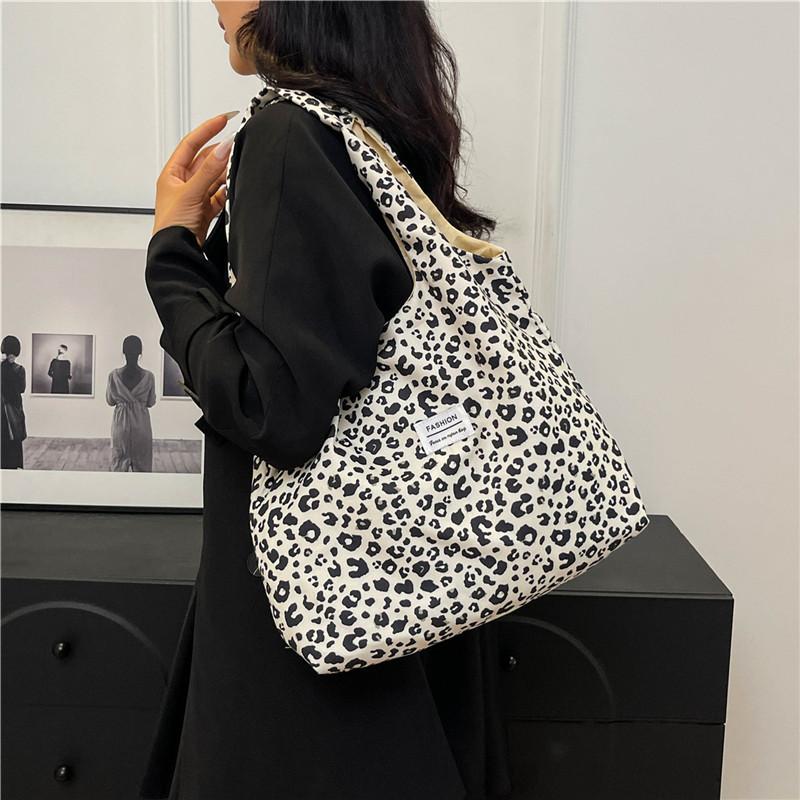 Trendy Street Style Black Brown White Summer Tote Bag For Daily Use