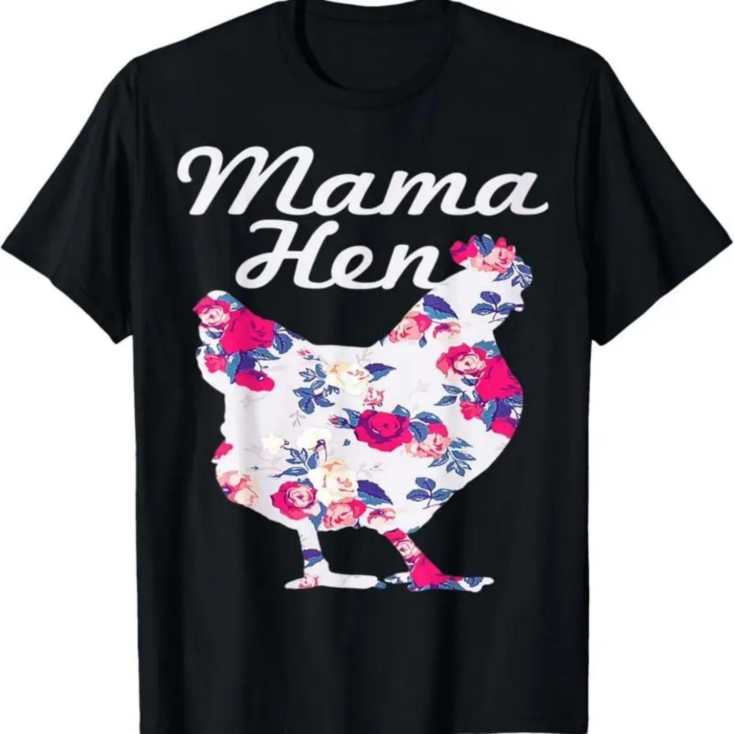 Mens Proud Chicken Mom Mama Hen Flowers T Shirt S чёрный