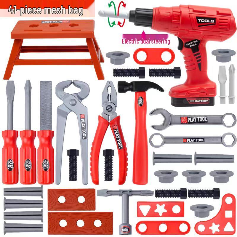 2025 Kids' Toolbox Pretend Play Set with Electric Drill & Screws