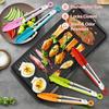 Silicone Food Tongs BBQ Grilling Tong Kitchen Cooking Salad Bread Serving Tong Non-Stick Barbecue Clip Clamp Stainless Steel Too
