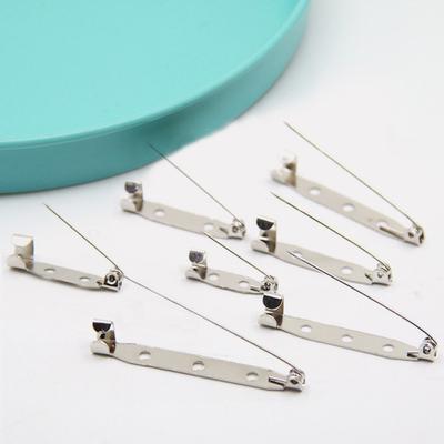100Pcs Practical Alloy Brooch Bar Backs Safety Pins with Holes for