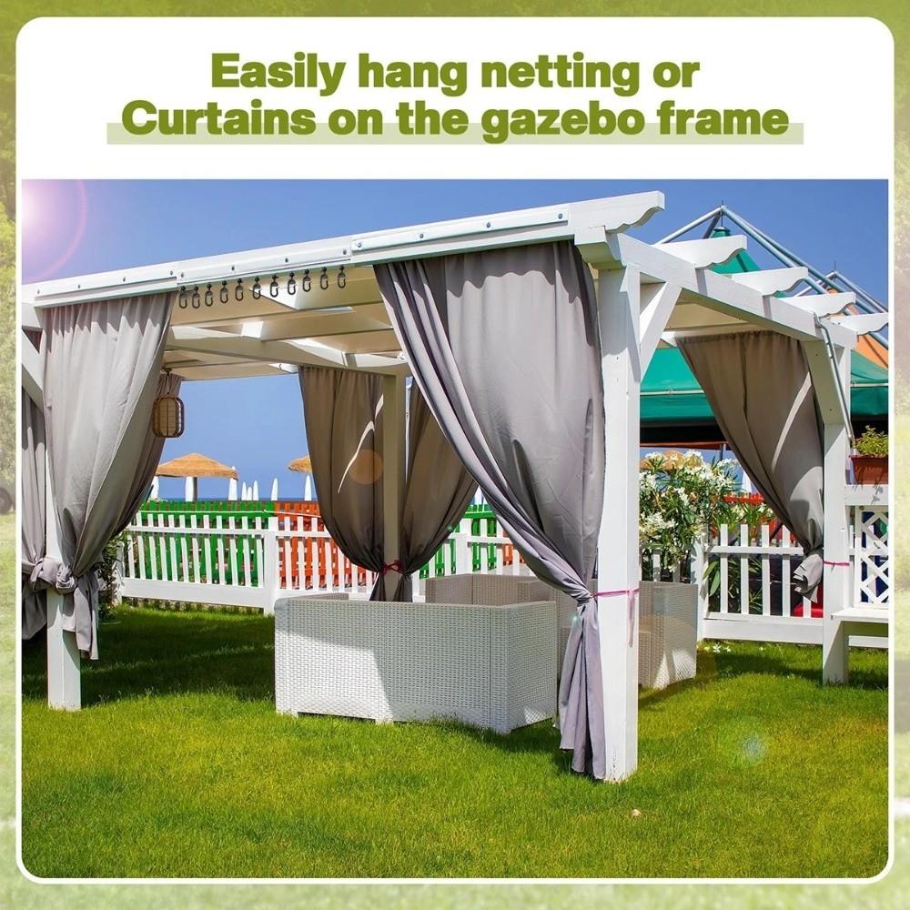 20pcs Rustproof Curtain Hooks Smooth Sliding Hook Accessories Mosquito Netting Rings  Tent