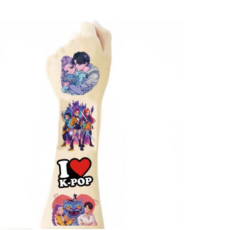 Neue Devil Hunter Anime Tattoo Aufkleber Hochwertige Temporäre Armtattoos K Pop Inspirierte Cartoon Designs