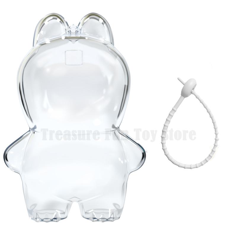 1-3 pcs Protective Case Cover for Labubu Doll V1 V2 V3V4,Plastic Acrylic Display Case for Standing and Seat Series with Keychain