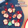 1/5Pcs Christmas Cute Red Apple Keychain Girls Cartoon Bag Pendant Car Keyring Funny Backpack Accessory For Best Friend Gift