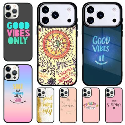 Positive Good Vibe Quote Shockproof Phone Case for iPhone 17 Air 16e 15 11 12 14 13 Pro Max Cover Coque