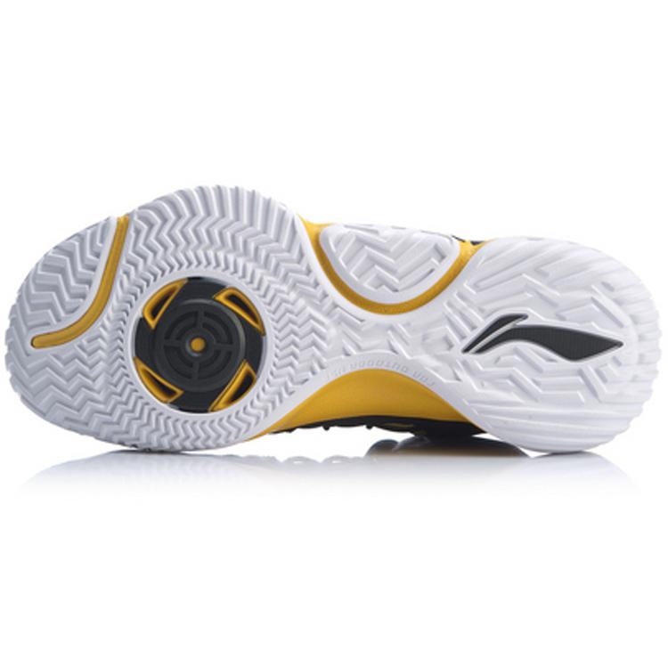 Li Ning Storm 1 Fashion Abrasion Resistant Breathable Mid Top Basketball Shoes Men's Black Yellow ABAP073-4