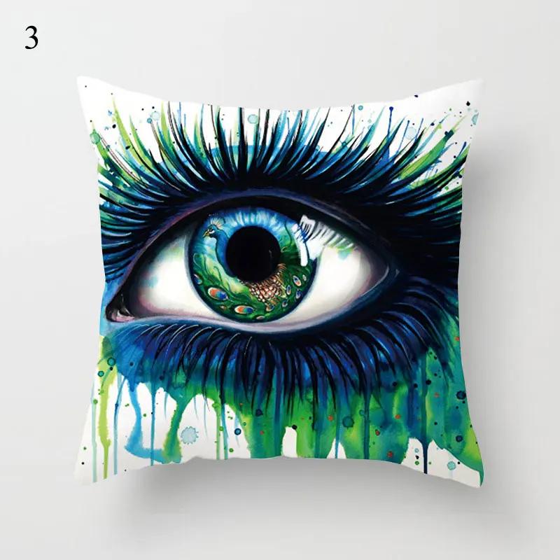 Green Series Cushion Cover Eye Geometry Abstract Pillow Case Decorative Sofa Pillow Covers Home Decor Throw Pillowcase