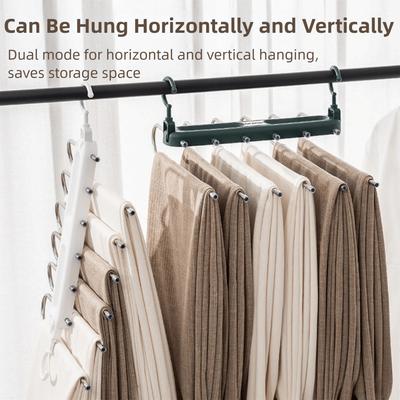 Multi Layer Folding Pants Hangers Rotatable Durable Clothes Drying Rack 6 Layers Space Saving Clothes Rack Organizer