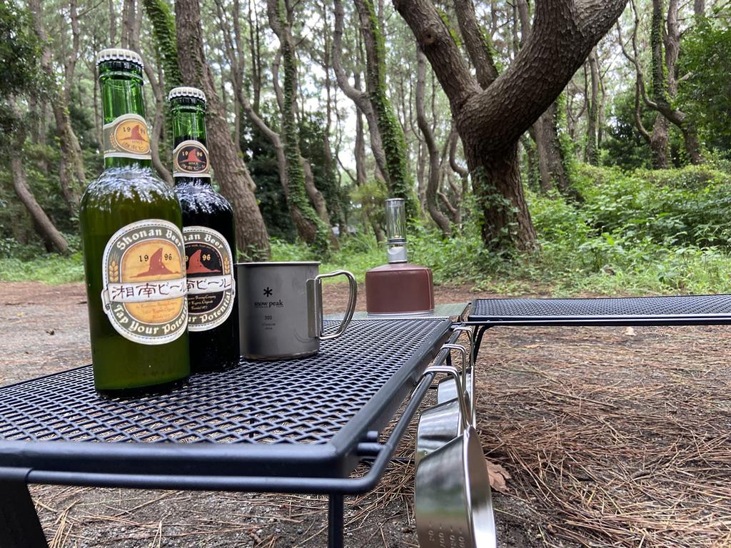 CAMPING MOON Stacking Rack Mesh Table Folding Rack Expanded Metal Table Black Black Gear 2 Piece (T-238-BK Set)