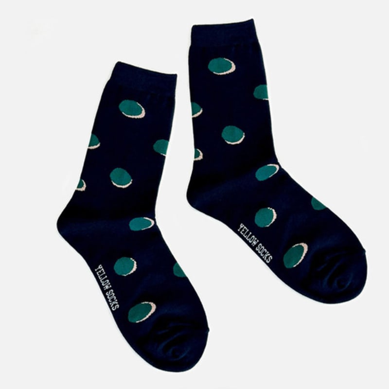 YELLOWSOCKS VINTAGE DOT NAVY