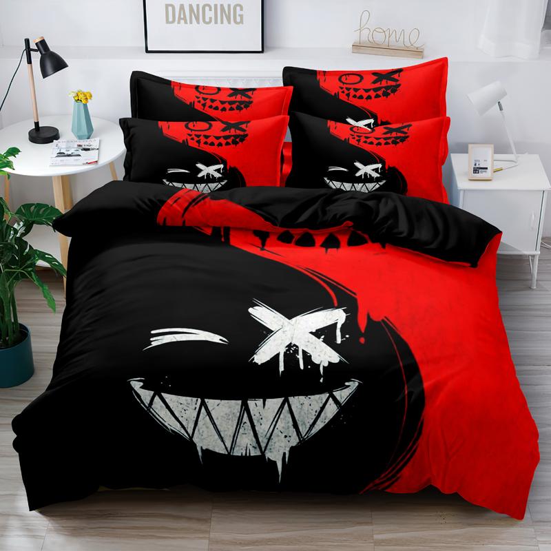 3-Piece Simple Modern Skull Animal Pattern Digital Printed Down Duvet Cover Set,Bedding Set(1 Down Duvet Cover+2 Pillowcases)