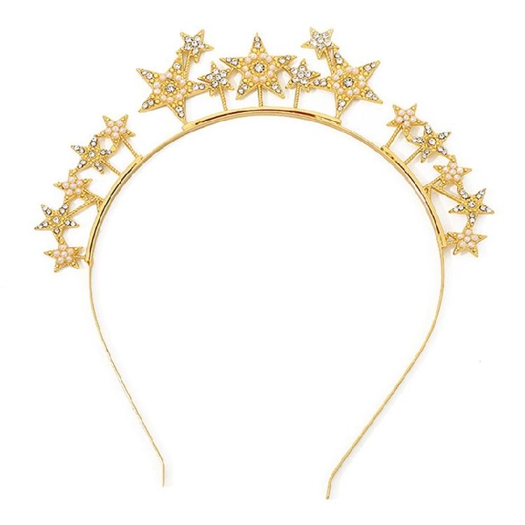 

Delicate Baroque Vintage Hairband Glistening Headband Bachelorette Party Bride Bridal Jewelry Headpiece 1 золотий