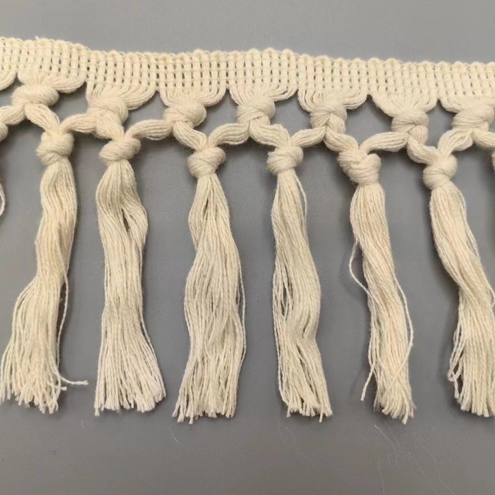 1Yard 11cm Wide Tassel Trim Ribbon Boho Style Macrame Tassel Ribbon For Home Textile