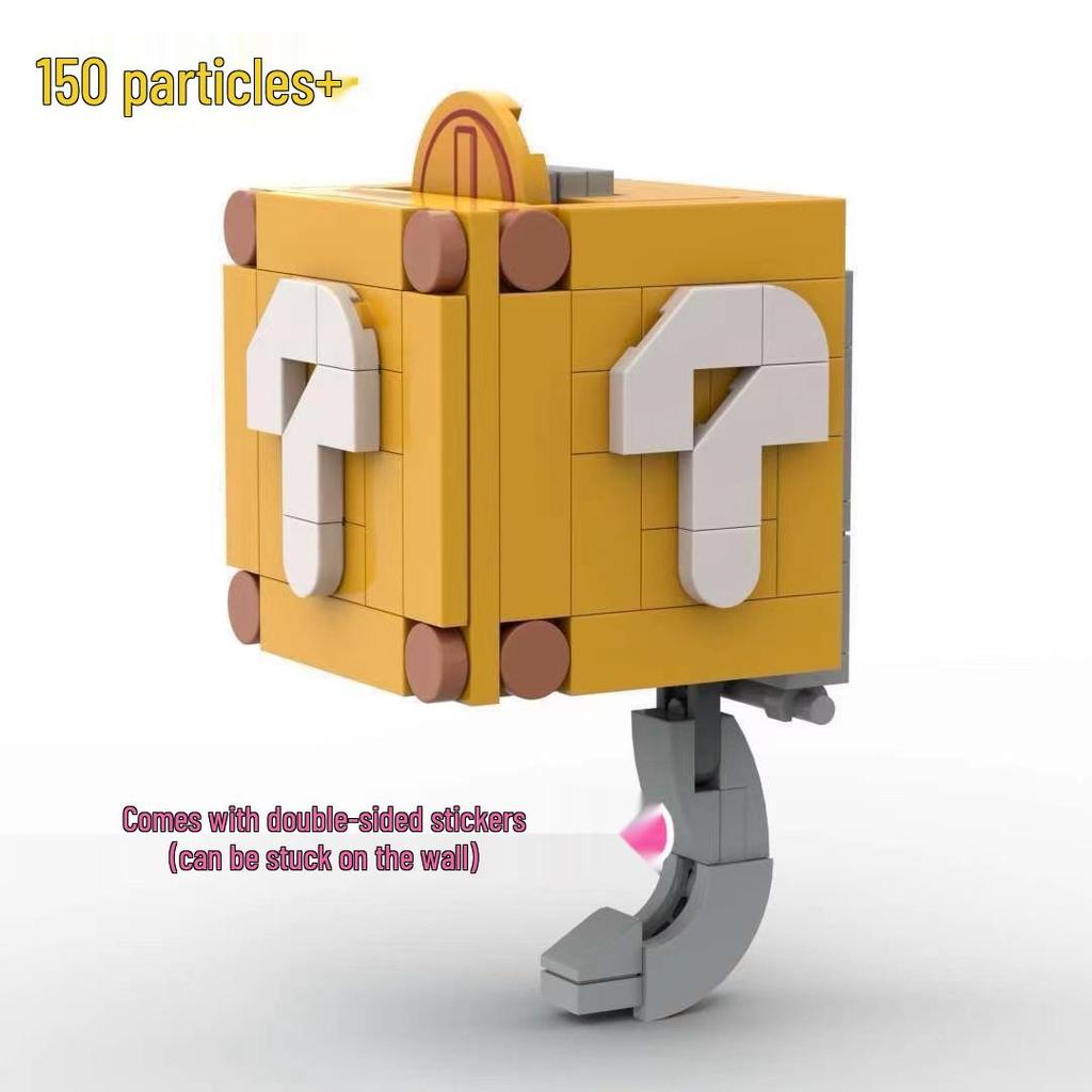 Super Mario Question Block Key Hook Ornament MOC Building Blocks Assembly Gift