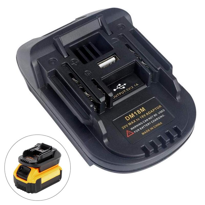 Usb Battery Adapter For 20V Dewalt Dcb200 Milwaukee M18 Convert To Makita 18V