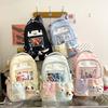 Cute girl heart student school bag junior high and high school Japanese system transparent bar pain bag ins fresh sweet campus backpack