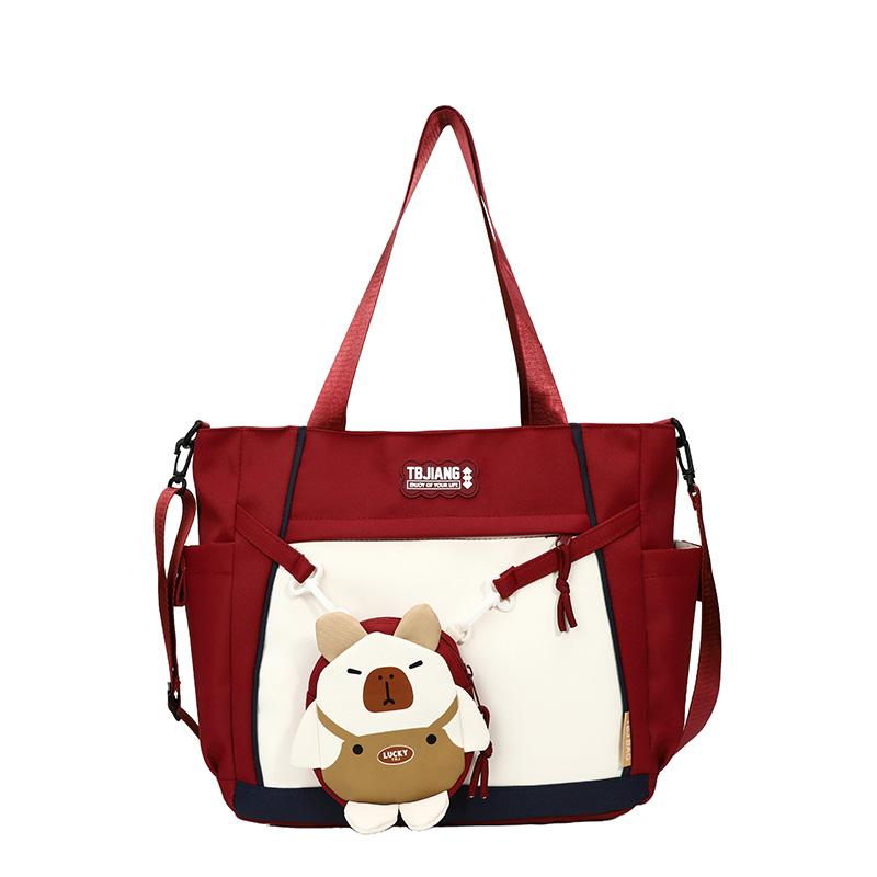 

Сумка-тоут Color Block Student Crossbody Bag Большая вместительная сумка на плечо красный