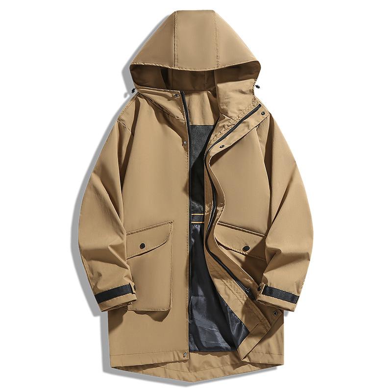 Medium To Long Windbreaker Jacket for Men, Plus Fat and Plus Size Casual