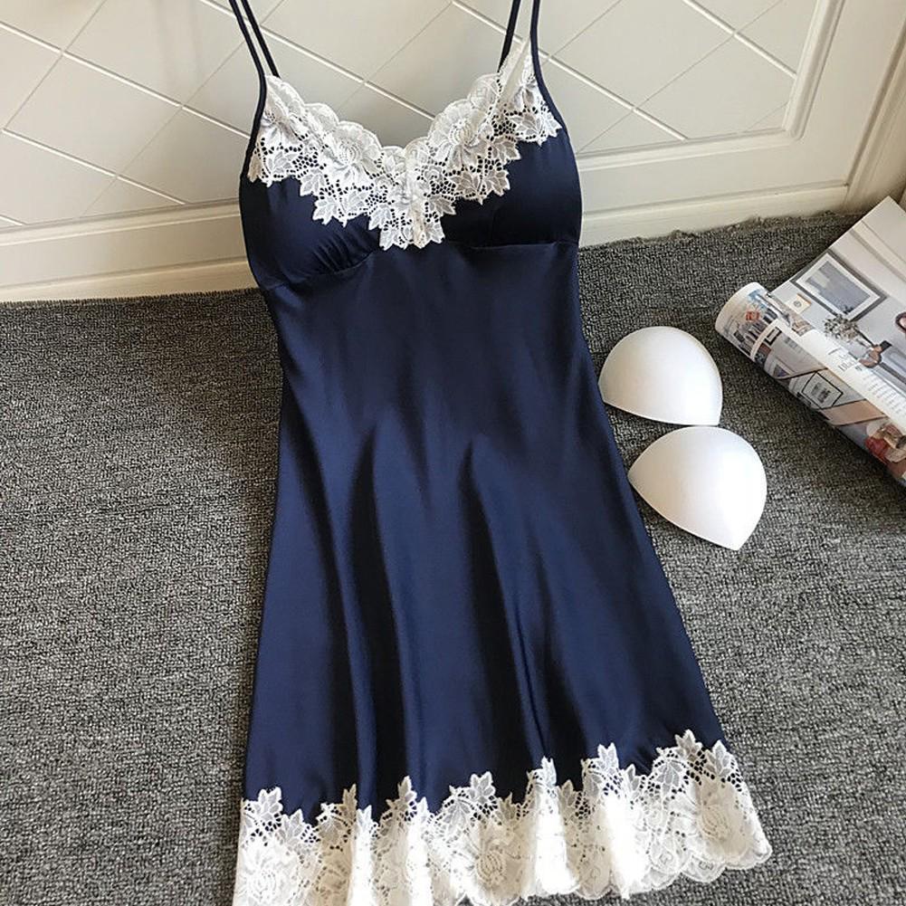 Satin Sleepwear Women Ladies Nightwear Nightdress Sexy Lingerie