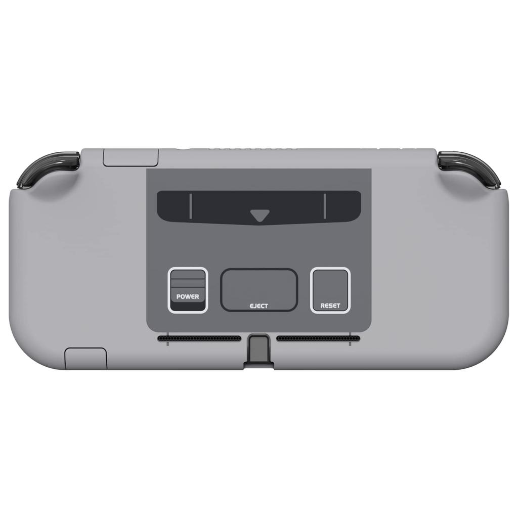 EXtremeRate PlayVital Switch Lite Schutzhülle Harte Schale für Switch Enthält Schutzglas Daumenstick-Griff und Tastenkappen SNES Classic