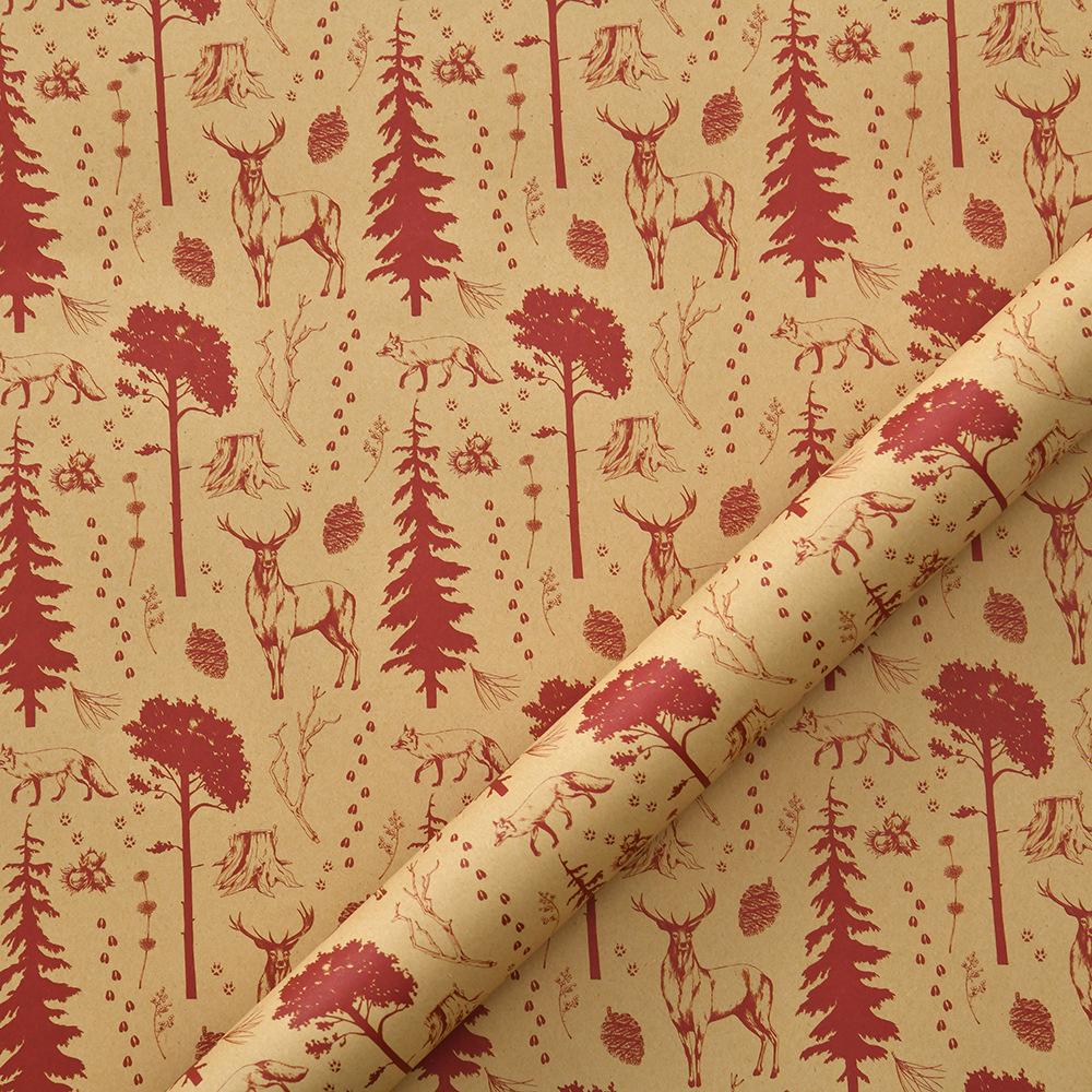 Christmas Wrapping Paper Sturdy Kraft Wrapping Paper Vintage Gift Wrap Thick Holiday Gift Wrap For Xmas Birthday Winter Holiday