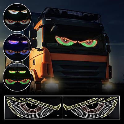 Truck Devil Eye LED Matrix Pixel Panel Graffiti Scrolling Text Board Devil Light Stickup Car Ey B8A2