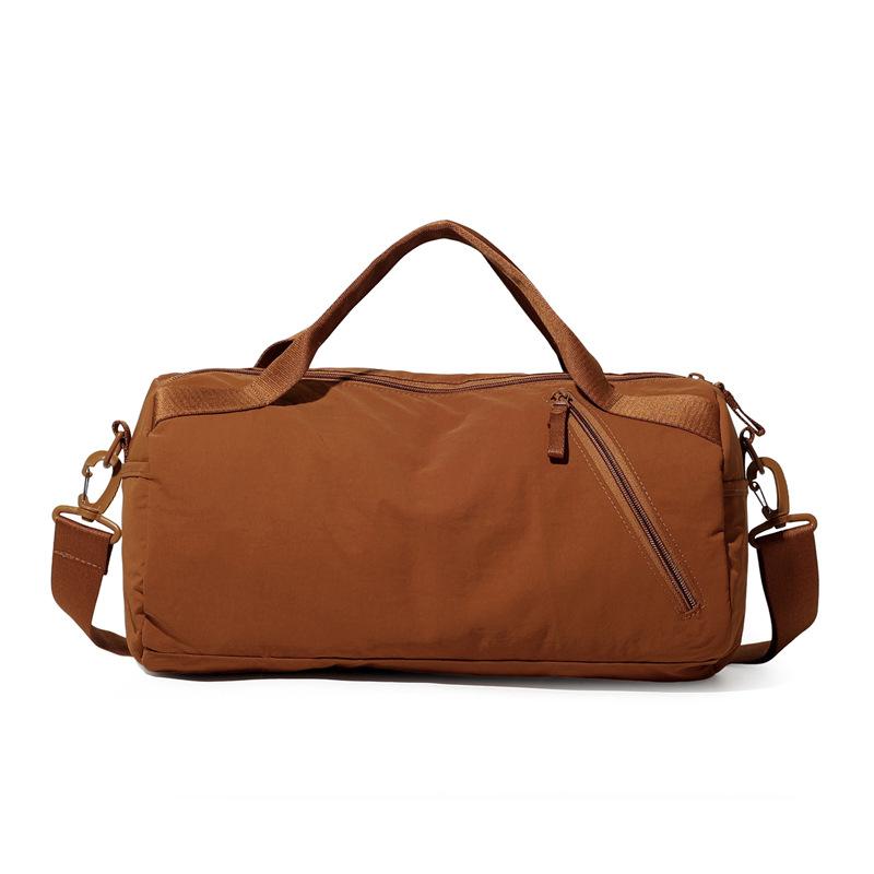 Solid Color Cylinder Travel Bag Portable Sports Fitness Bag Crossbody Bag