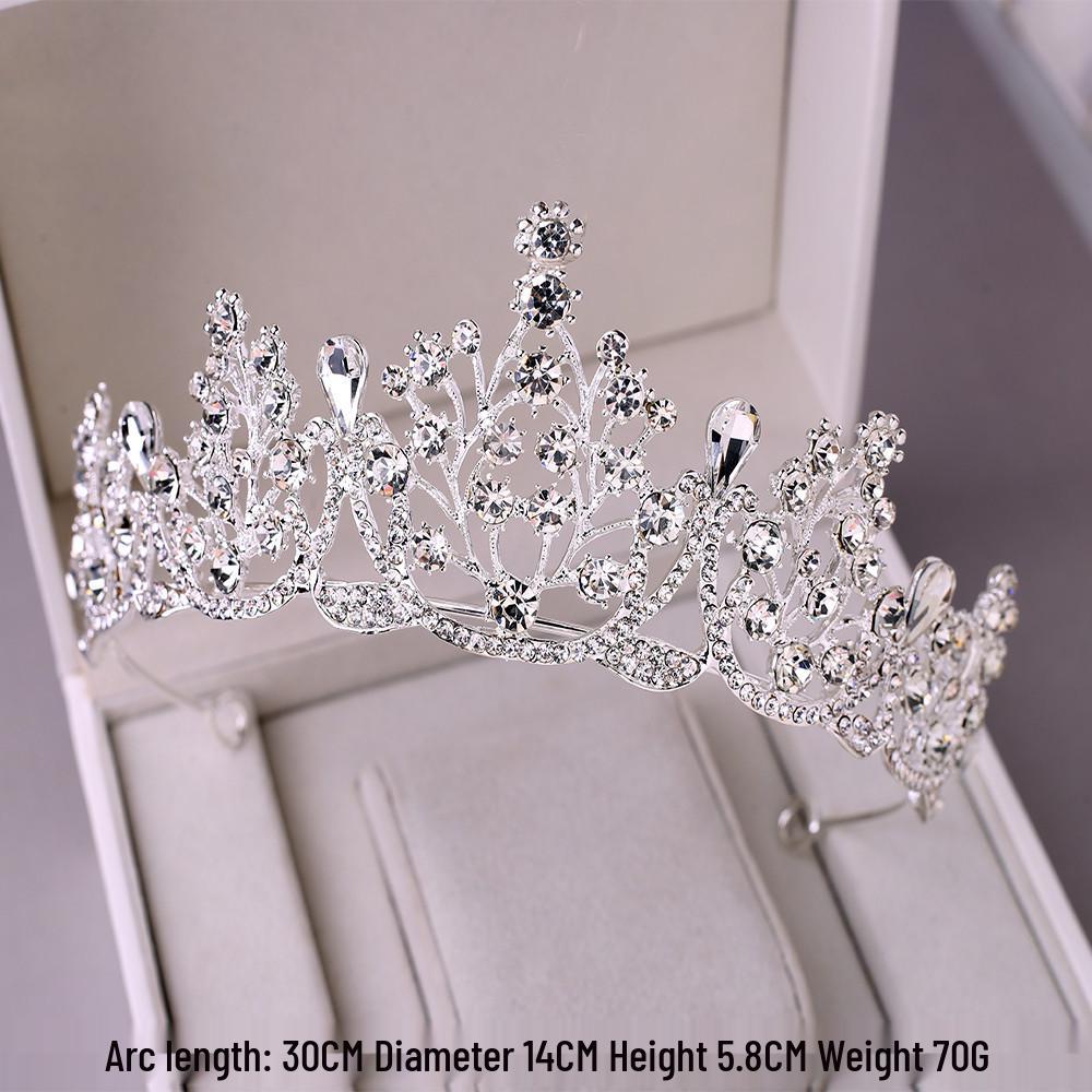 Baroque Retro Black Rhinestone Queen Crown Headdress for Weddings & 18th Birthdays - 2022 New Style