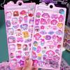 3D Hello Kitty Stickers Relief  Melody Crystal Kawaii Kuromi Luminous Cinnamoroll Sticker Decals Kids Decoration Packs Gift