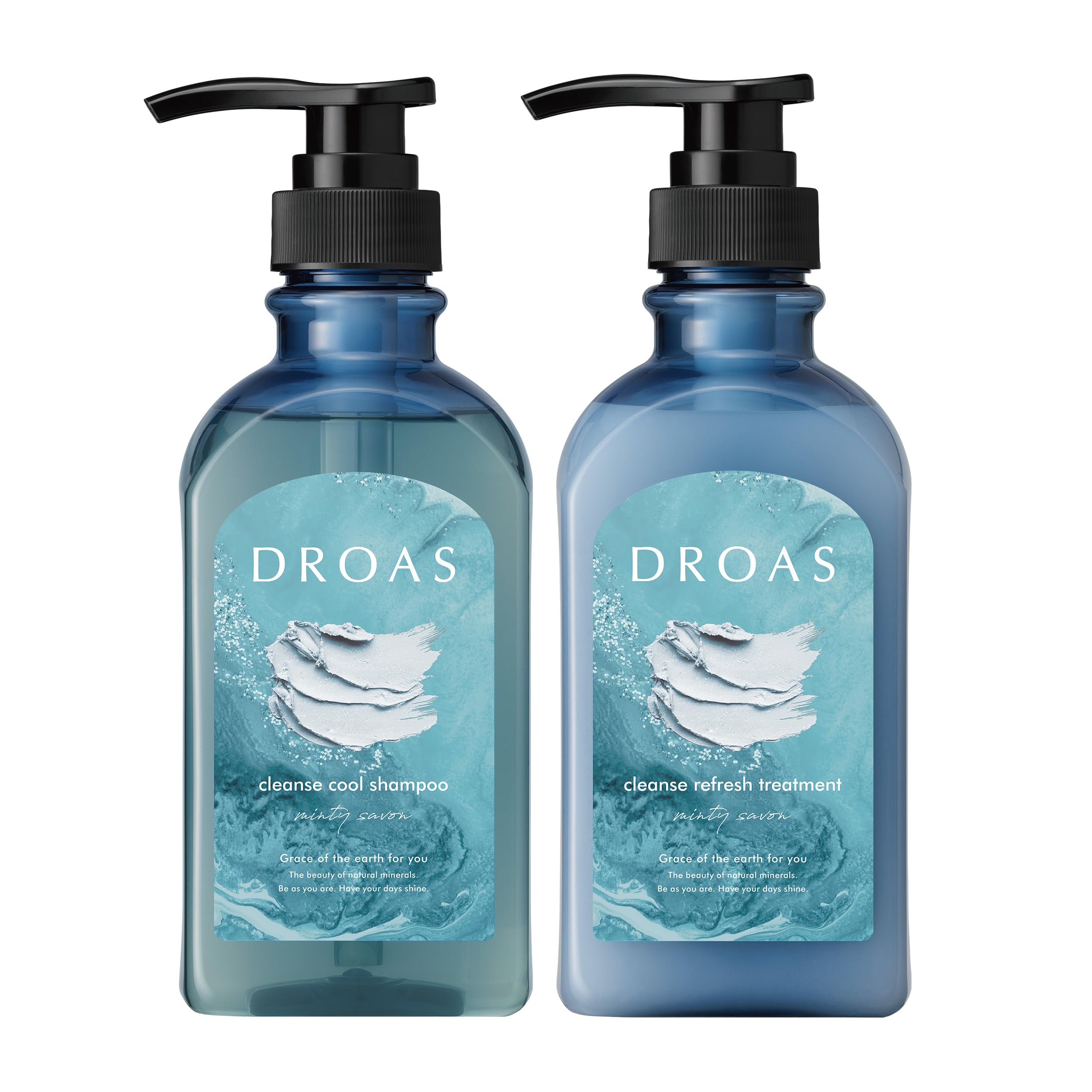 

Summer DROAS Shampoo Treatment Set Silky Cleanse Minty Savon Scent [2025 Limited] синій