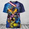 T-shirt da uomo alla moda 3D con stampa di personaggio dei cartoni animati popolare, estiva, a maniche corte, larga e accattivante