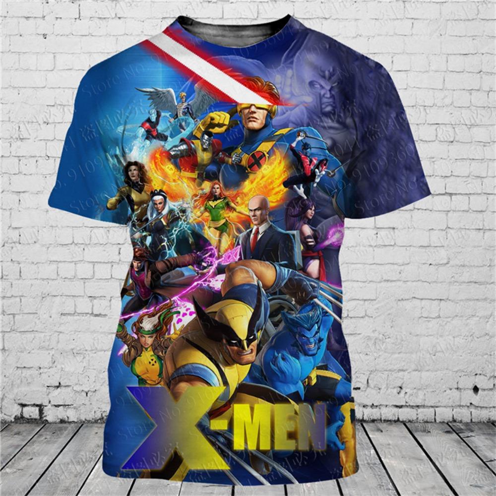 T-shirt da uomo alla moda 3D con stampa di personaggio dei cartoni animati popolare, estiva, a maniche corte, larga e accattivante