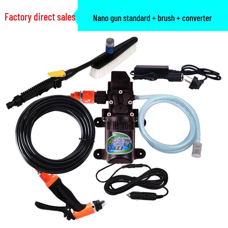 12V Portable High-Pressure Car Washer with 220V Electric Water Pump and Brush