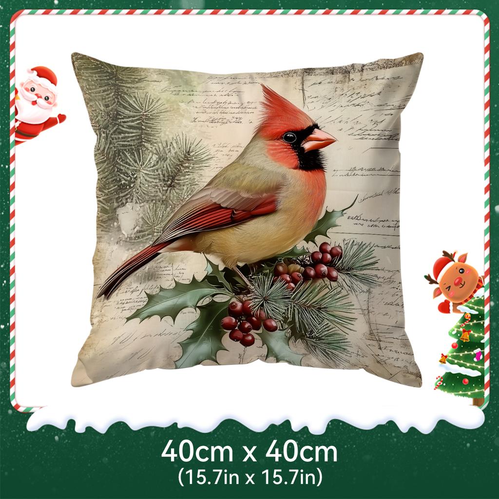 Vintage Style Christmas Pillowcase Printed Polyester 40/45/50Cm Throw Pillowcover Decorative Sofa Cushion Pillowslip Home Decor