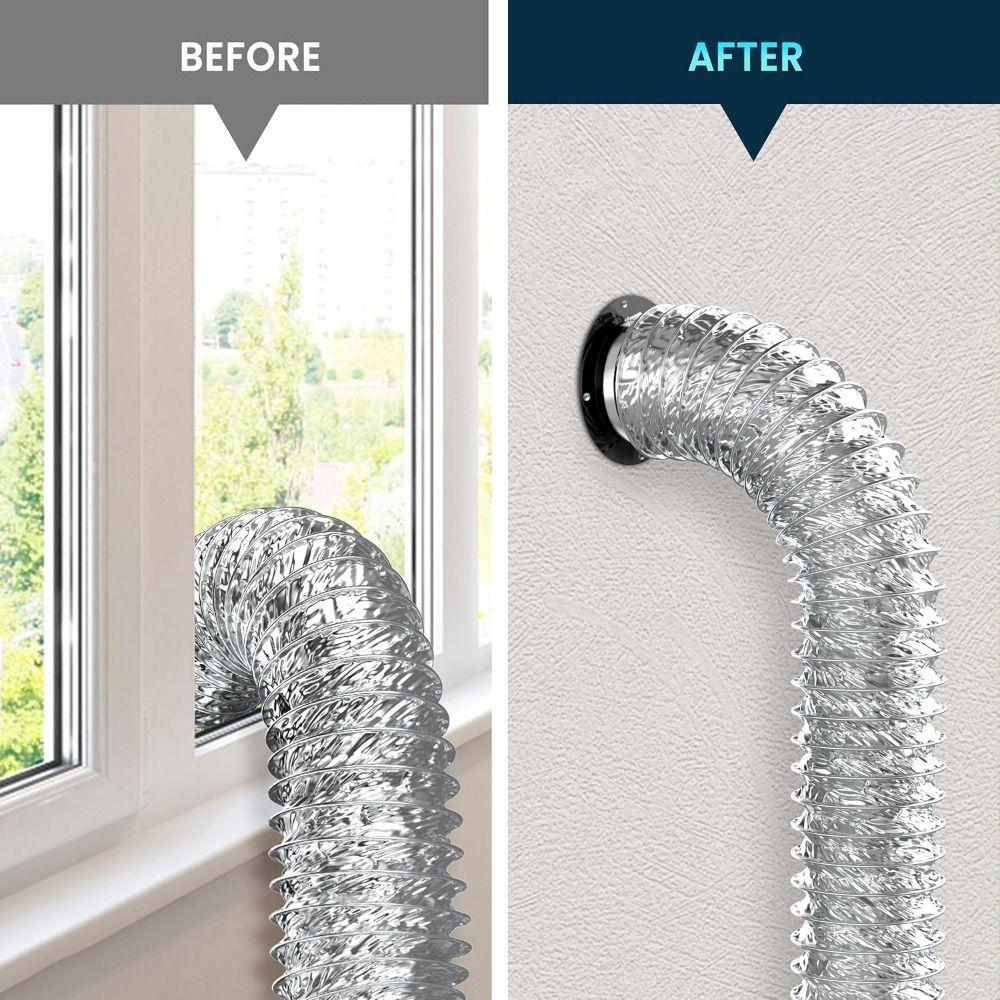 Household Accessories Round Wall Flange Connector Black Plastic Ventilation Pipe Joint Vent Pipe Adapter Ventilation Pipe