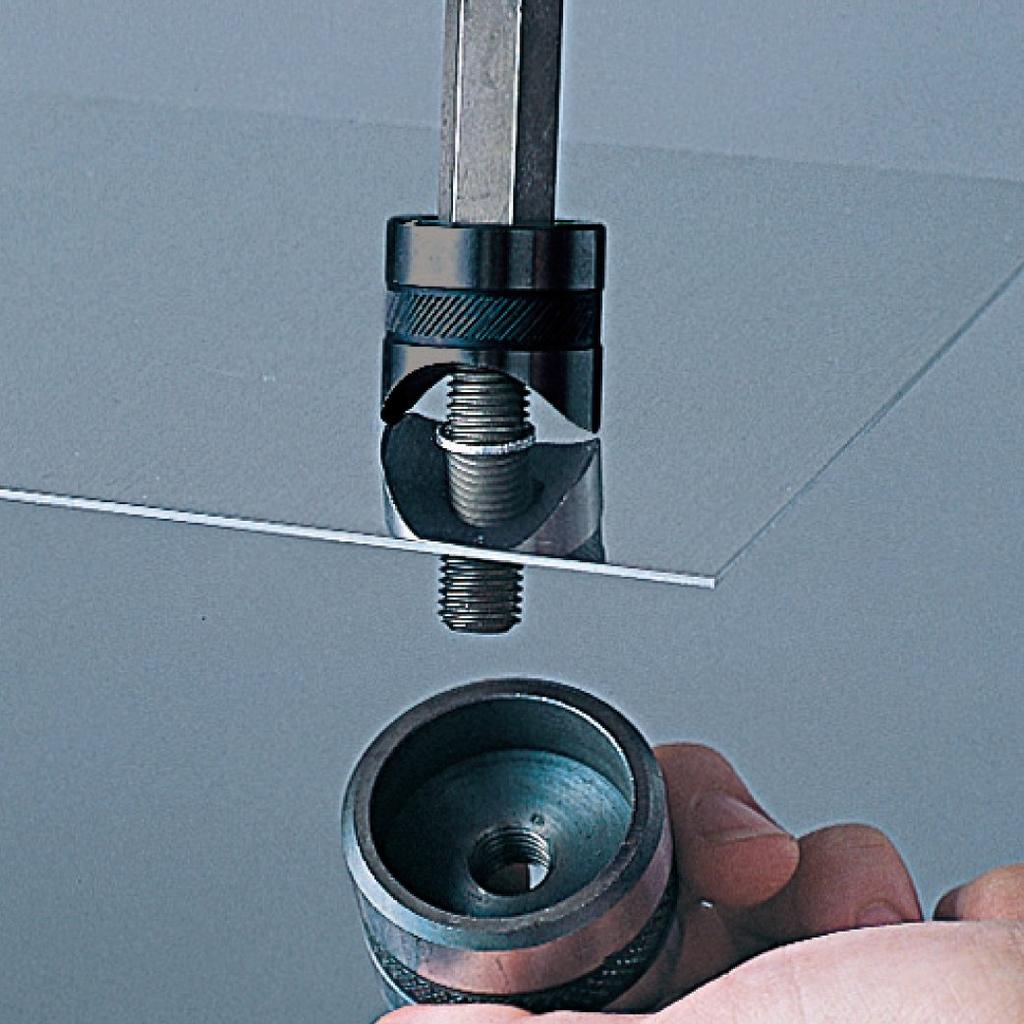 HOZAN K-83 Chassis Punch Set with Reamer, Manual Puncher, Easily Drill Holes with One Hand, for Aluminum Plates up to 1.8mm Thick, Steel Plates up to