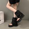 Mode Retro Dicker Absatz Römische Stiefeletten Damen Mode Zehenkappe High Top Sandalen Erhöhende Reißverschluss Kurze Stiefel Sommer Neuankunft
