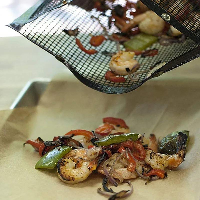 4PCS BBQ Grill Mesh Bag Reusable Mesh Nonstick Barbecue Oven Baking Grilling Bags Non-stick BBQ Accessories Picnic Camp Kitchen