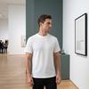 Yousheng Herren Jacquard T-Shirt Einfarbige Rundhals gestreiftes T-Shirt Lockerer Schnitt Lässig Stilvoll Sommer T-Shirt für den täglichen Gebrauch Straße Strand Urlaub