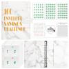 100 Envelope Money Savings Challenge Binder Set A5 PU Leather Students Notebook Marble Budget Binder with Cash Pockets