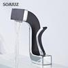 Tuqiu Bathroom Faucet Brass Gold White Bathroom Basin Faucet Cold And Water Mixer Sink Tap Deck Mounted
